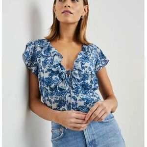 Rails NWT Carmine Chambray Floral Blouse